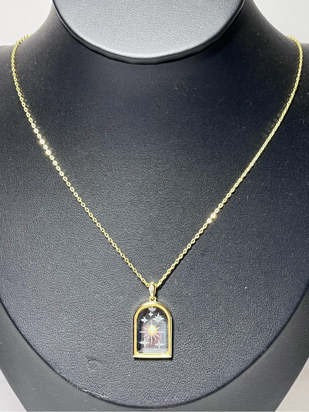 NEO RELIQUE Sterling Silver 14K plated Celestial Arch Tarot Pendant Necklace